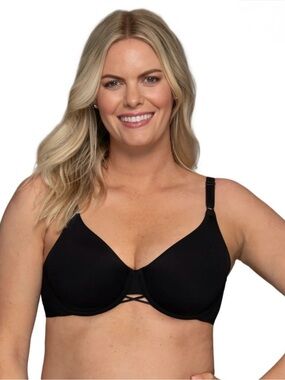 Vanity Fair Radiant Back Smoothing Full Coverage Underwire Bra 38C Black NWT